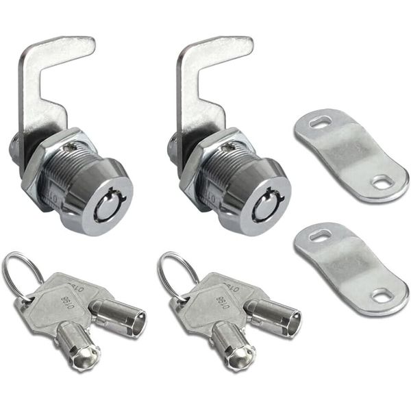 2 Pack Toolbox Lock 5/8" Tubular Cam Replacement Lock Hook Cam Keyed Alike ⭐⭐⭐⭐⭐