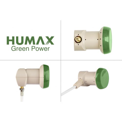 HUMAX Green Power Single LNB, Energy-Saving LNB, Satellite Universal LNB, LTE Filter, 1 Subscriber Including Weatherproof Housing and Gold-Plated F-Socket, for Digital TV in HD, Full HD and 4K UHD