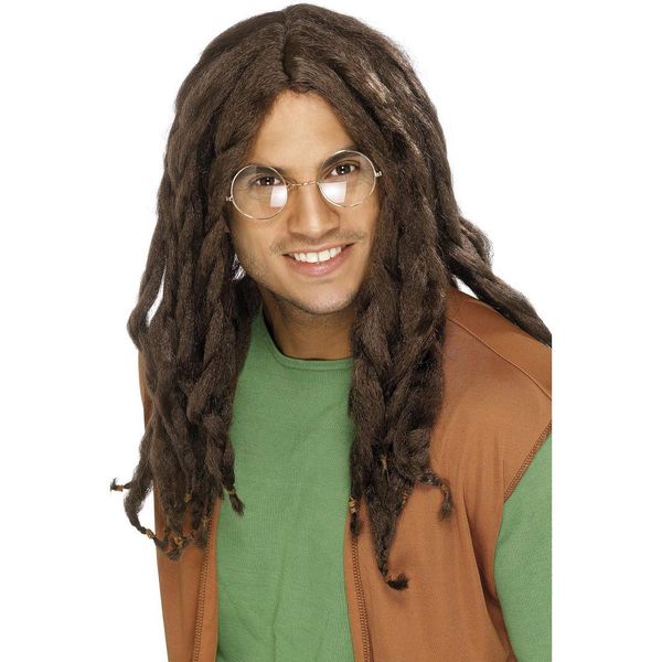 NET TOYS Stylische Rasta-Perücke für Erwachsene - Braun - Lässiges Männer-Kostüm-Zubehör Herren-Perücke mit Dreads - Wie geschaffen für Mottoparty & Karneval