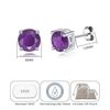Philip Jones Sterling Silver Amethyst Gemstone Earrings