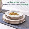 Ceramic Dinnerware Sets, Embossed Elegant Stoneware Plates and Bowls Sets, House