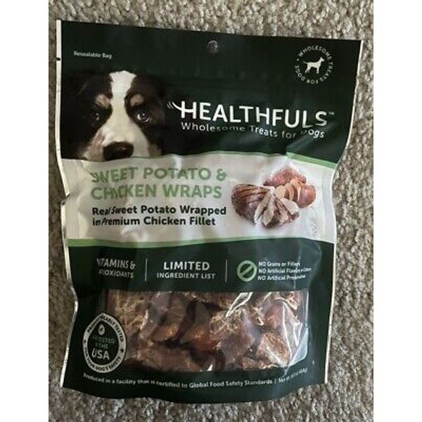 Healthfuls Chicken Wrapped Sweet Potato Dog Treats, 16oz NEW