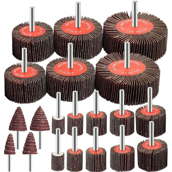 24 Pcs Flap Discs 80 Grit 1/4'' Shank Grinding Wheel Flapper Wheel for Die Angle