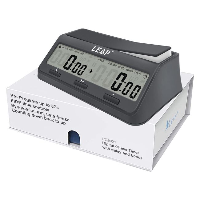 LEAP Chess Clock 9921 Updated Programme Byoyomi Delay Bonus with Large