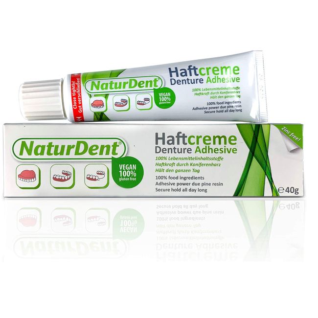 Natural Strong Denture Adhesive NaturDent holds Dentures Longer and