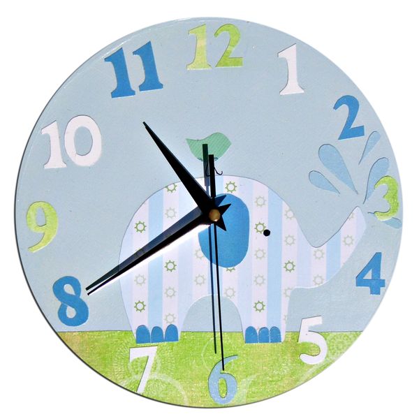 Elephant Clock/Kids Clock/Nursery Decor
