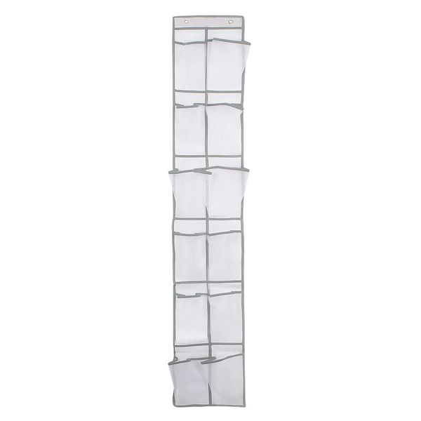 Alvinlite Schuh-Organizer über der Tür, 12 Taschen, Stiefel, zum Aufhängen, Schuhregal für Schrank, weiß