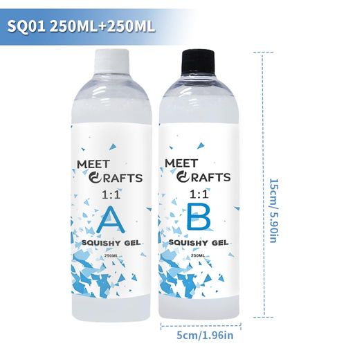 Meetcrafts 1:1 AB Squishy Resin Gel Soft Liquid Squishy Silicon Rubber Making Kits for DIY Decompression Toys Gift Squeezing Toy