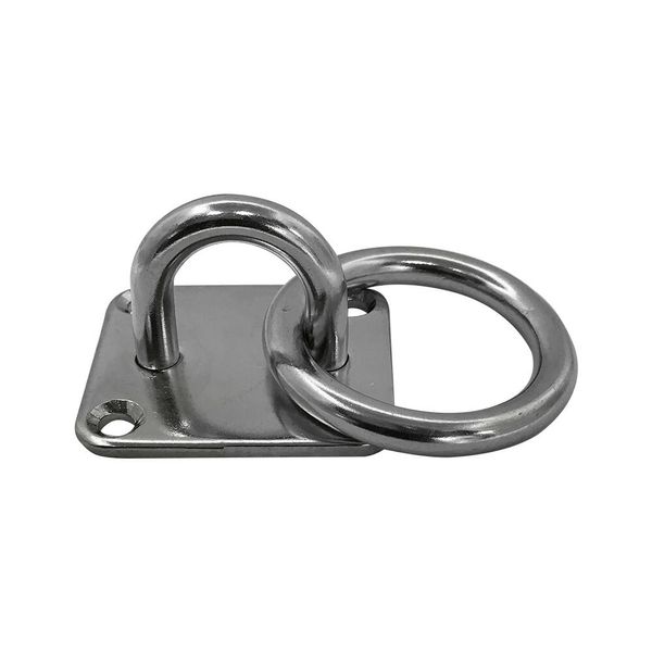 Marine hardware Square Pad Eye Plate With Ring Set 4 PC 1/4" Welded Formed
