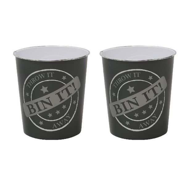 JVL Small Bin It Waste Paper Bin, Set of 2