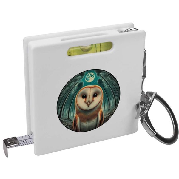 'Happy Barn Owl' Keyring Tape Measure/Spirit Level Tool (KM00041688)