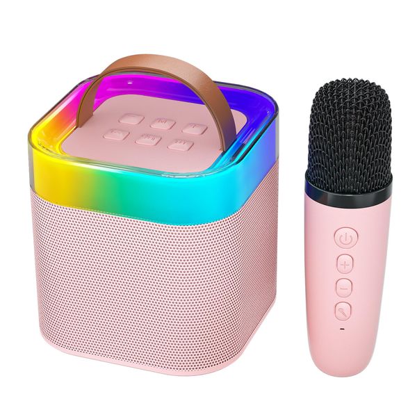 Kingci Mini Kids Karaoke Machine, Gifts for Girls Boys Portable Bluetooth Speaker with Karaoke Microphone Wireless, Kids Karaoke Toys 4 5 6 7 8 9 10 12+ Year Old Birthday Party Gift