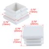 Sourcingmap 20mm x 20mm Plastic Square Caps Tube Inserts End Blanking White 24 Pcs