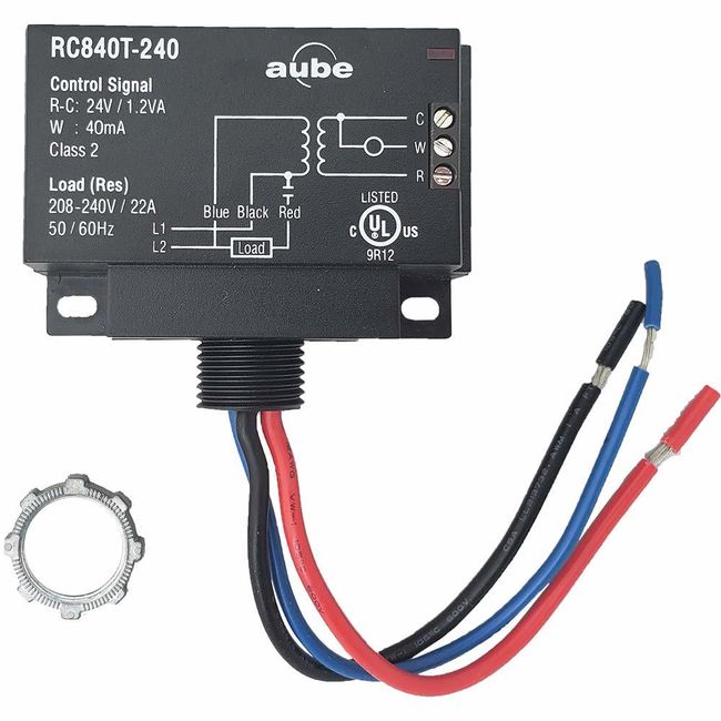 Aube Technologies RC840T240 On Off Switching Relay Black, Black