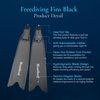 Blue Reef Freediving Fins - Black, 39/40