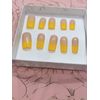 Short yellow Square gel 10PC press on nails