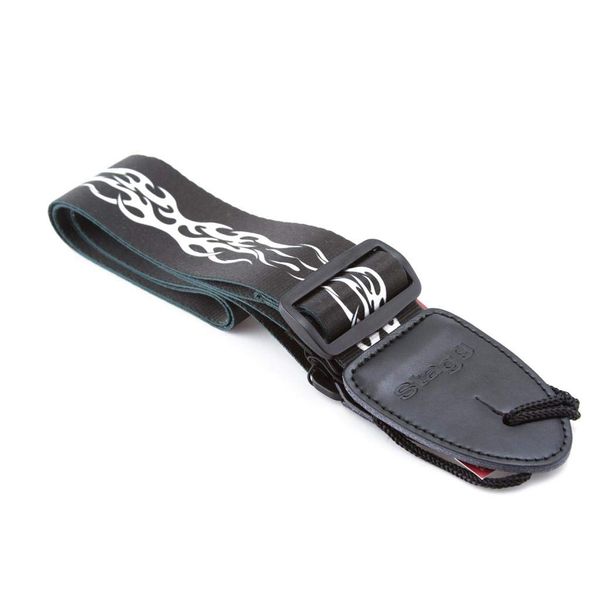 Stagg STE WHITE SVEN Terylene Adjustable Guitar Strap - White Sven
