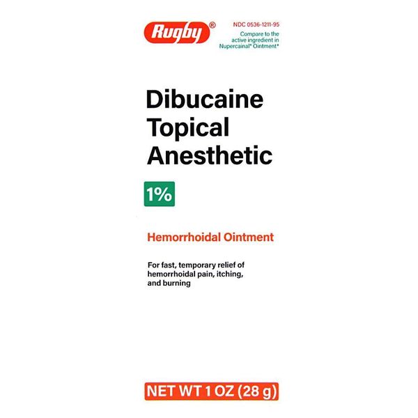 Rugby Dibucaine Topical Anesthetic 1% Hemorrhoidal Ointment (Nupercainal)