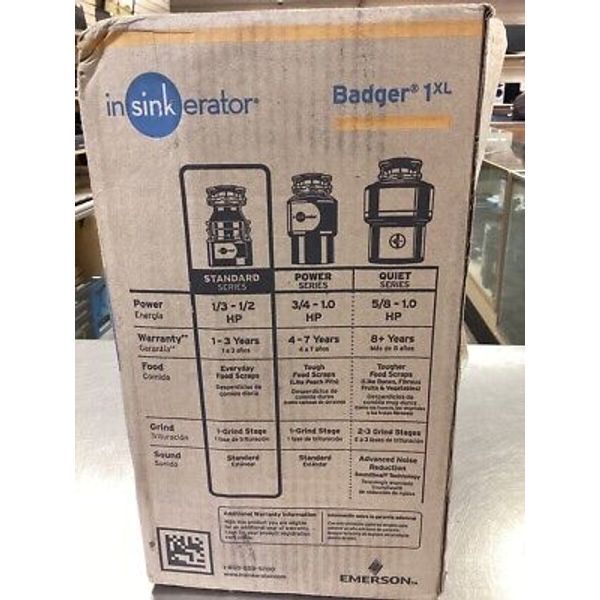 Badger 1 Standard Series 1/3 HP Continuous Feed Garbage Disposal (EL1083716)