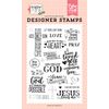 Echo Park Paper Stamp, Pink, Green, Teal, Black, Light Brown