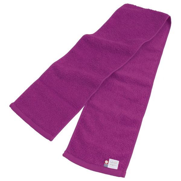Honda Towel, Imabari Towel, Scarf Towel, Colorful Organic Scarf Towel, Skin-friendly Highly Absorbent Towel, Made in Japan, Purple, Approx. 5.9 x 43.3 inches (15 x 110 cm)