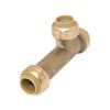 SharkBite 1/2 Inch Slip Tee, Push to Connect Brass Plumbing Fitting, Copper and