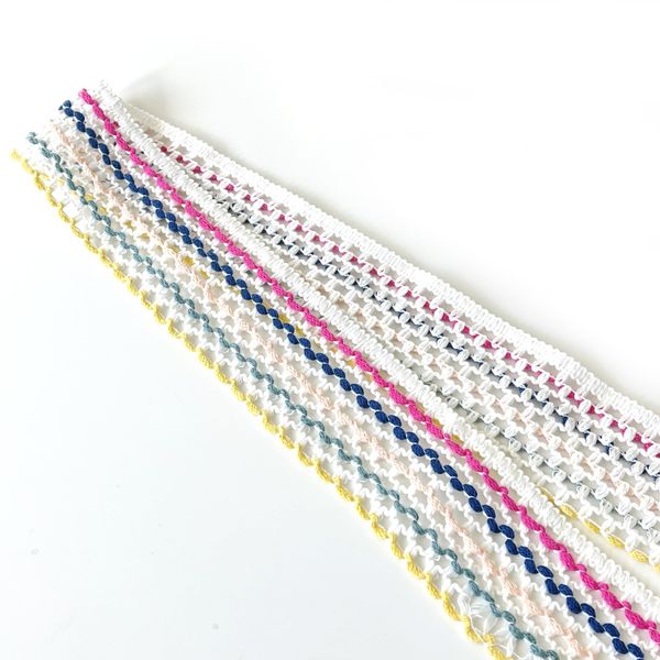 Multicolor Pagoting Cotton Lace Trim - 2 Inch Width - 10 Yards per Pack - Off-White Base