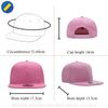 Underground Kulture Plain Flat Peak Snapback Baseball Cap Baby Pink