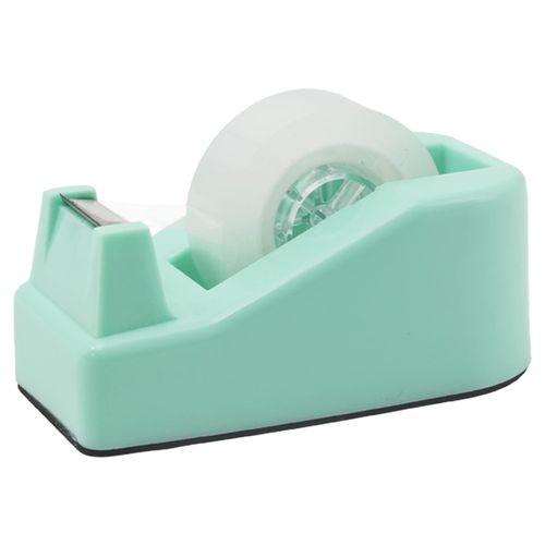 Desktop Tape Dispenser Heavy Duty Desk Accessories Floral Office Tape Dispensers, Weighted Non-Skid Base, Macaron Green