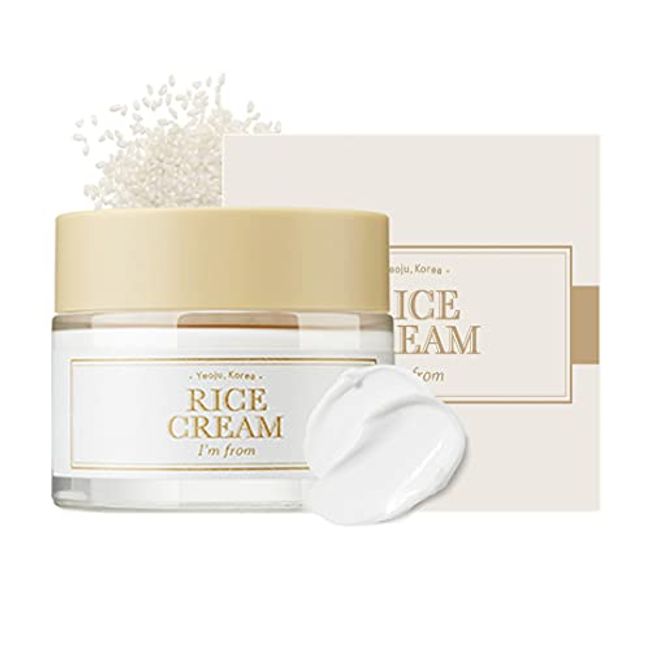 I'm from Rice Cream 1.69 Ounce, 41% Rice Bran Essence with Ceramide | Glowing Look, Improves Moisture Skin Barrier, Nourishes Deeply, Soothing to Even Out Skin Tone, K Beauty