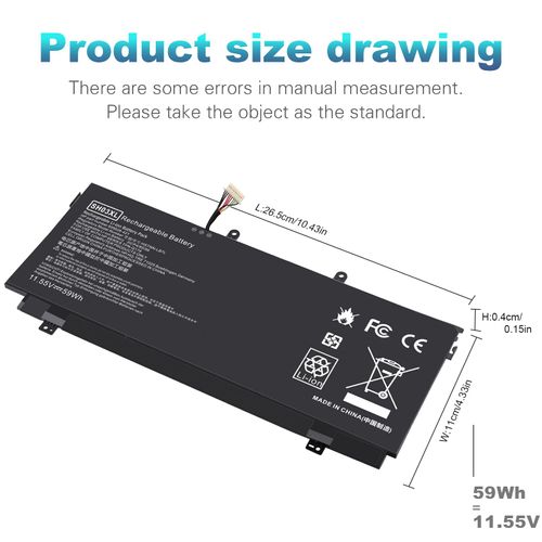 SH03XL Laptop Battery for HP Spectre X360 13-W023DX 13-AC001NA 13-AC013DX 13-AC033DX 13-AC037TU 13-AC052NA 13-W013DX 13-W031NG 13-W002NG 13-W003NG Series HSTNN-LB7L TPN-Q178 859026-421 901308-421