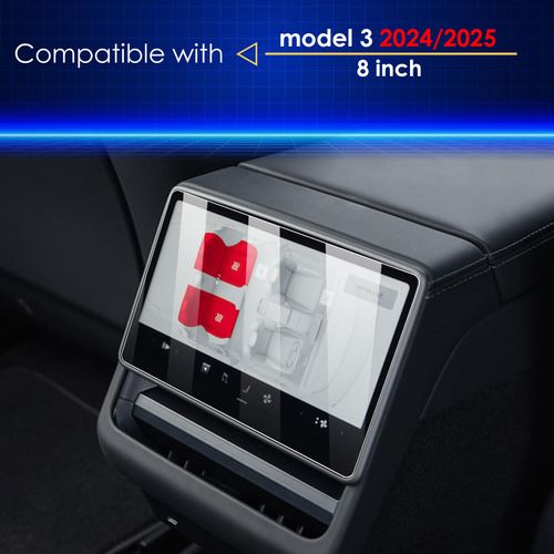 Simpeak 2-Pack 9H Rear Screen Protector Compatible with Tesla Model 3 2025 2024 8-Inch Rear Touchscreen Accessories, Anti-Scratch, Sensitive Touch