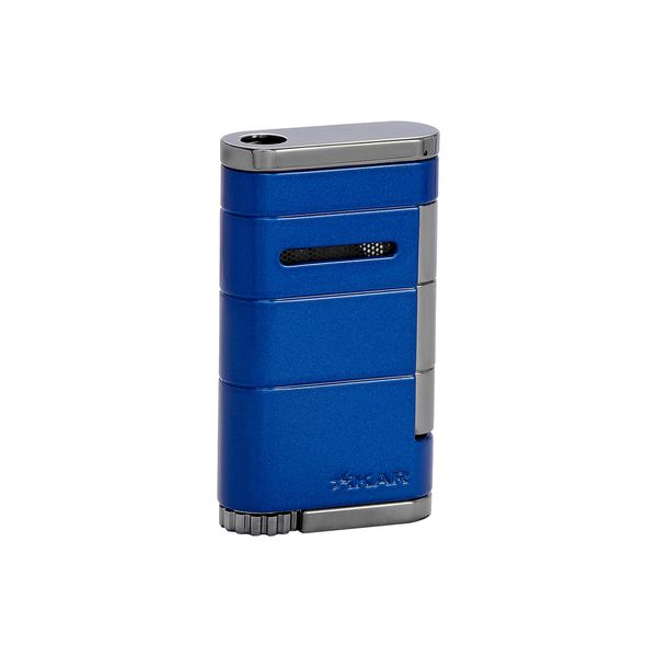 Xikar Allume Single Jet Flame Cigar Lighter, Durable Body, Fuel Gauge, Reef Blue