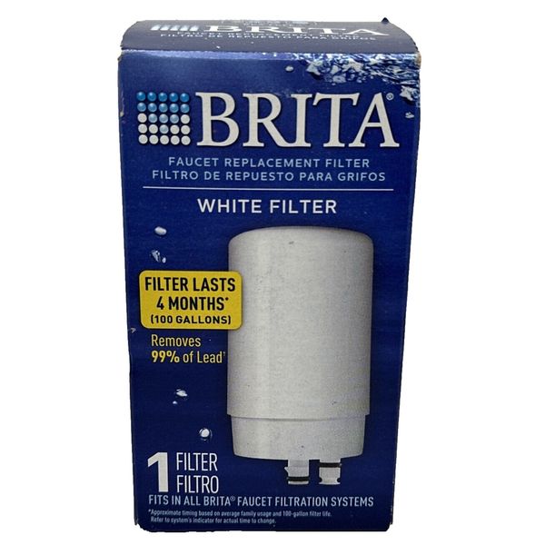 Brita Faucet Replacement 1 Filter White FR-200 New