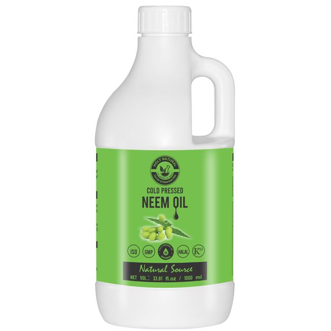 Neem Oil (33.81 fl oz) Pure & Natural, Virgin Cold Pressed Neem oil, Good for dry skin to moisturize, Dandruff free hair,Ideal for Indoor&Outdoor Plant for Green Garden