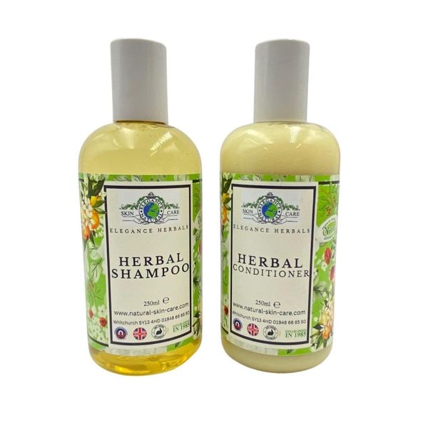 Herbal Shampoo and Conditioner Set Elegance Natural Skin Care Revives Shiny Hair