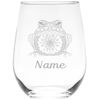 Frog with name 17 oz. stemless wine glass