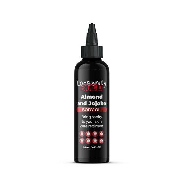 Locsanity Men's Body Oil, Jojoba Seed, Sweet Almond, Extra Virgin Olive, Coconut, Apricot Seed, Grapeseed, Marula, Aloe Vera 4oz