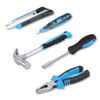 46PCS HOUSEHOLD HAND TOOL KIT SCREWDRIVER SOCKETS HAMMER TEST PEN TOOLBOX BLUE