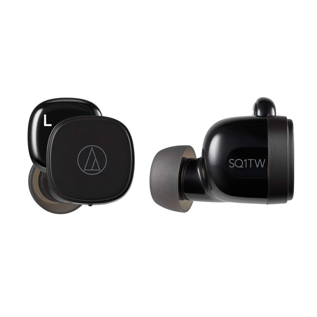 Audio-Technica ATH-SQ1TW (Bluetooth Compatible), Fully Wireless Earphones, Bluetooth 5.0, Rapid Charging Support, IPX4 Waterproof Standard, Up to 19.5 Hours Playback, Low Latency, Fast Pair Compatible, Multi-Pairing, Authentic Japanese Product, Black