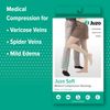 Juzo Soft 2001 20-30mmhg Compression Closed Toe Knee-High Stocking ,Black,2 (II) Regular