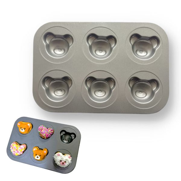 Irotoridori Donut Mold Baking Donut Mold Confectionery Bear Mold Silicone Treated Donut Maker