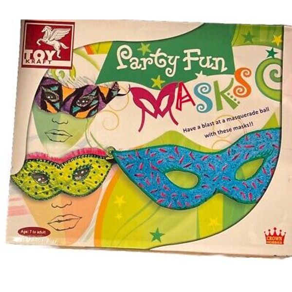 Toy Kraft Party Fun Masks Masquerade Mask Making Kit Makes 6 Masks New Sealed