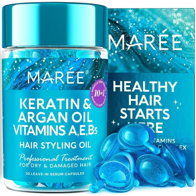 MAREE Hair Serum - Hair Styling Oil for Frizzy Dry & Damaged Hair - Keratin H...