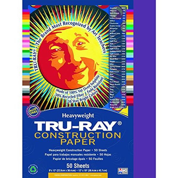 Tru Ray 9 X 12 Purple 50 Sht Arts & Crafts Construction Paper Paper Pac103019 Pacon Corporation