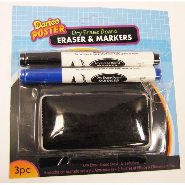 Darice: White Board Marker and Eraser Set - 3 Pieces