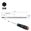 Vessel Replacement Shaft for Torque Screwdriver HEX 4 Opposite Side BHX40