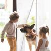 GEEZY Mesh Magnetic Insect Door Screen Double Sided Door Curtain Automatic Closing System (White)
