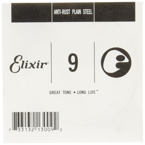 Elixir Plain Steel .009 #13009 Rose String for Electric Guitar/Acoustic Guitar, Set of 4