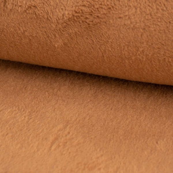 SCHÖNER LEBEN. Wellness Fleece Double Face Plain Camel 1.45 m Wide